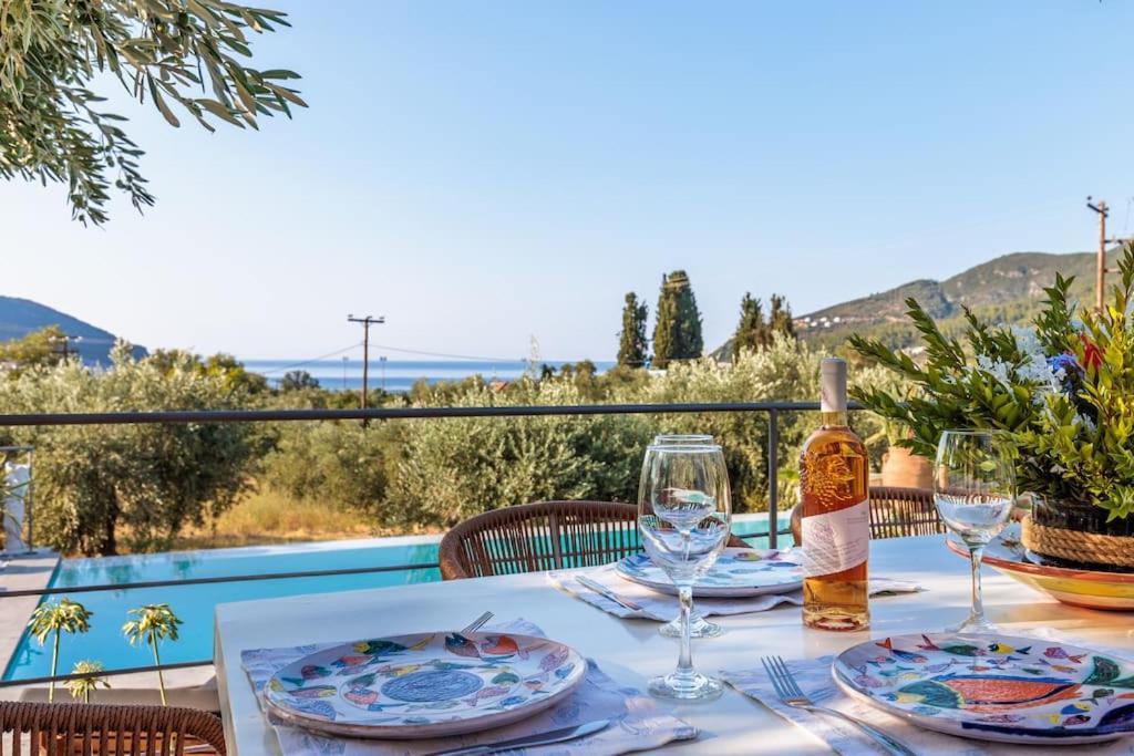 Skopelos Blue Heaven Pool Villa In Olive Grove Экстерьер фото